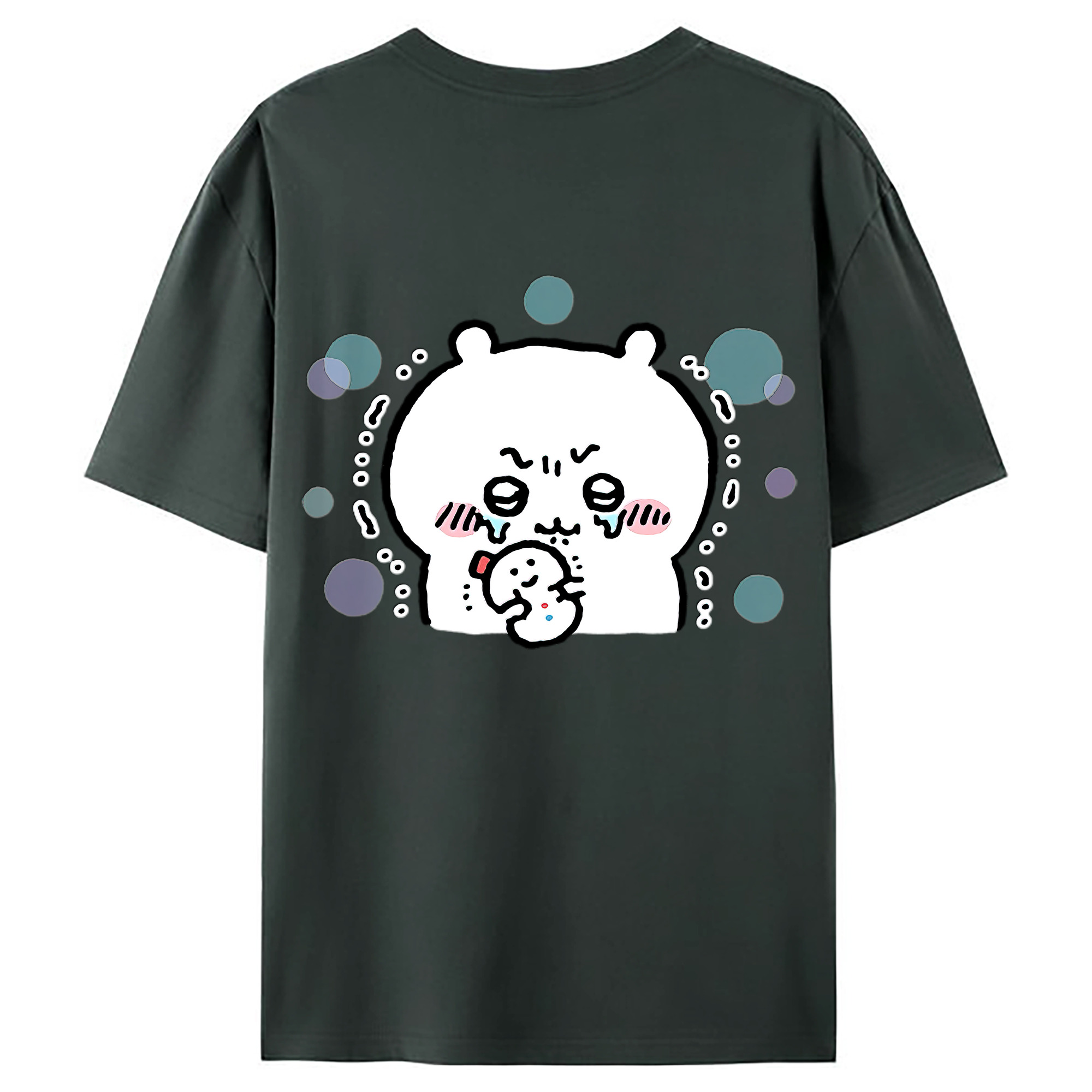 （画像用） ちいかわ ちいかわ Chii-kawa chiikawa 綿100％ メンズ半袖Tシャツ（バックプリント） 通気性